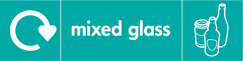 image of the sign for Glass containers